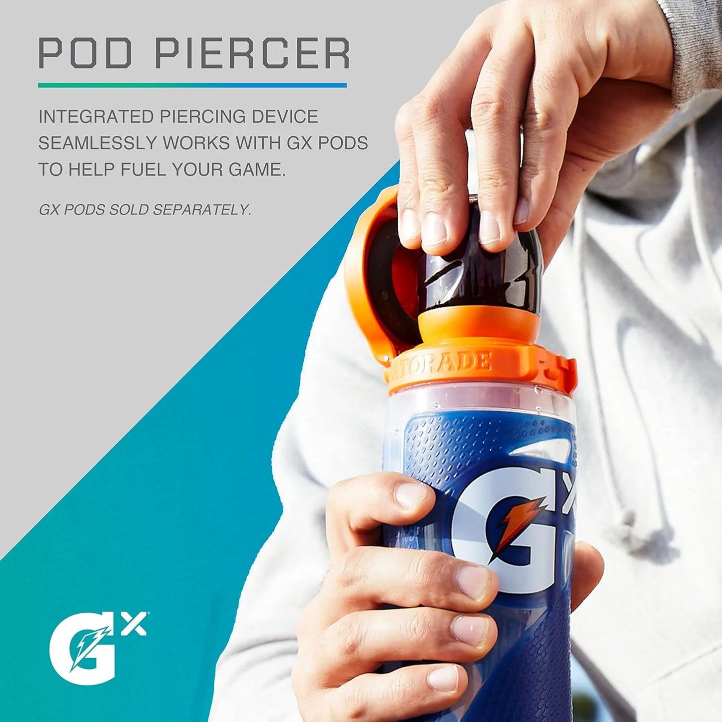 Gx Hydration System Non-Slip Squeeze Bottle 30 Oz (White)